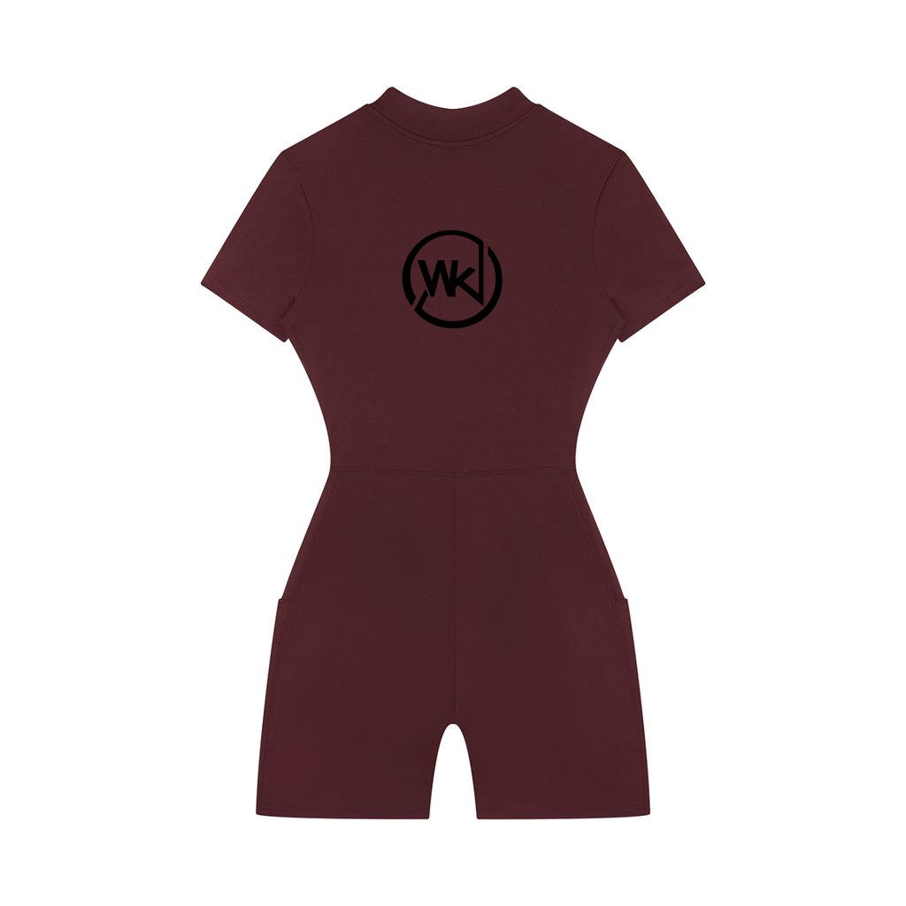 Women's Quarter-Zip Short Sleeve Romper