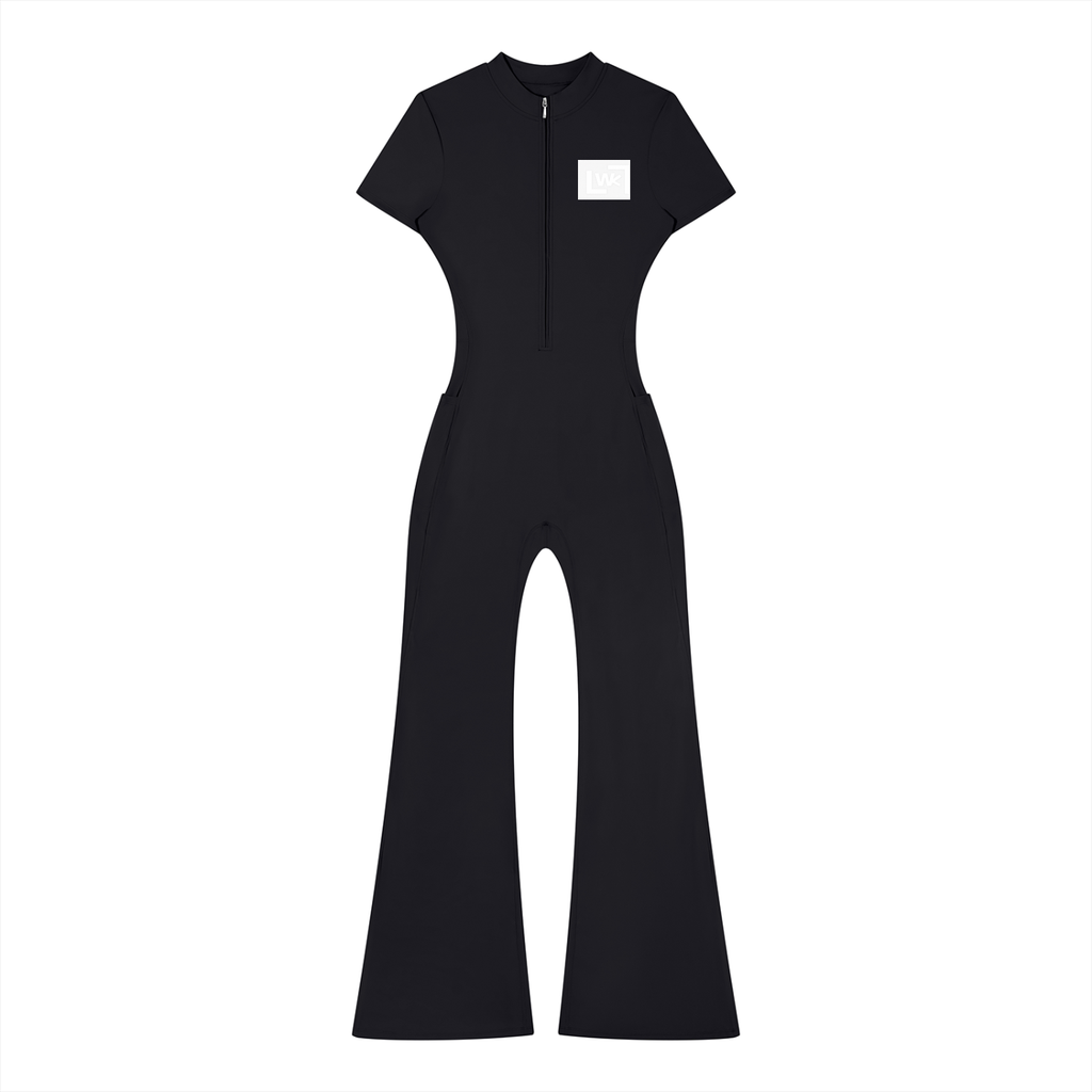Women’s Tight Flared Leg Quarter-Zip Jumpsuit